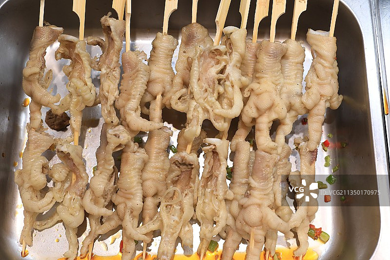 鸡爪卤串图片素材