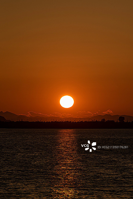 落日江景图片素材