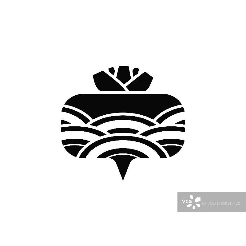 带图案的根茎作物图标，白色背景图片素材