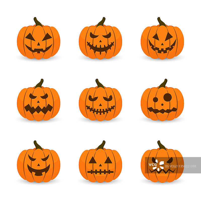 万圣节恐怖面孔和幽灵图片素材