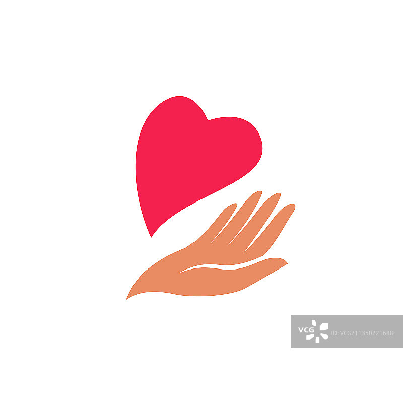 手托爱心标志健康慈善图标图片素材