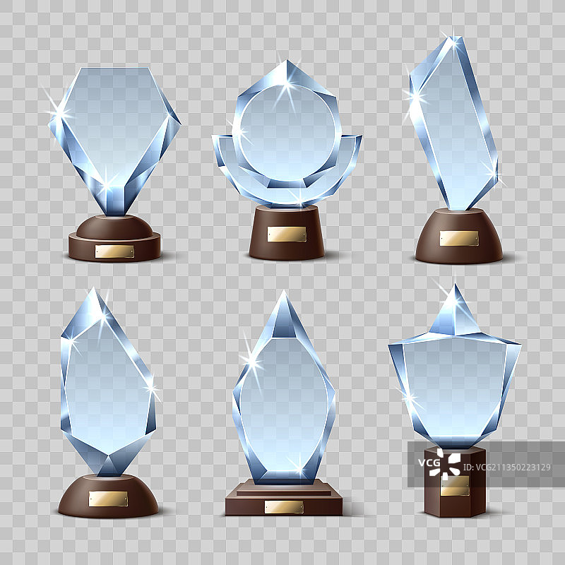 逼真水晶奖杯图片素材