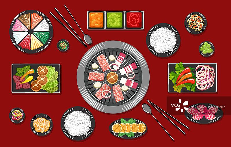 传统韩国烤肉美食图片素材