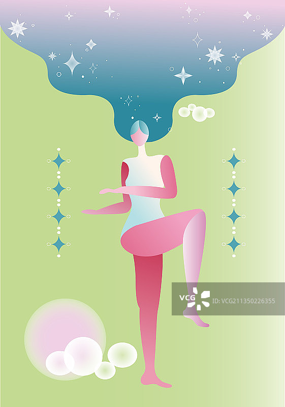 矢量瑜伽运动人物插画图片素材