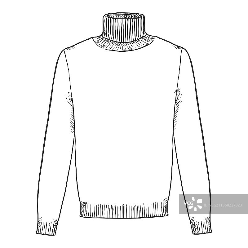 男士高领毛衣休闲装草图图片素材