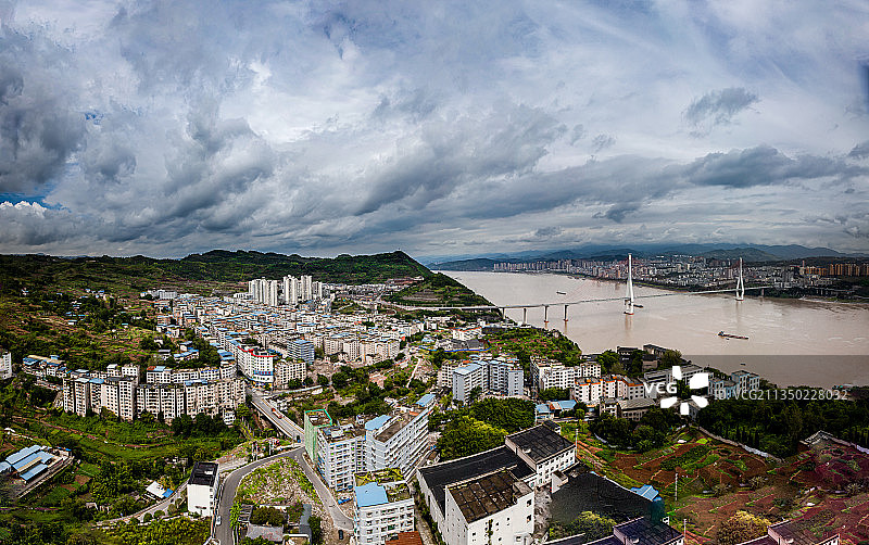 丰都新老城区全景图片素材