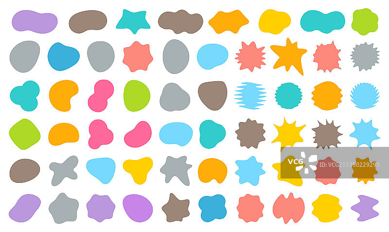 斑点形状集合随机抽象污渍图片素材