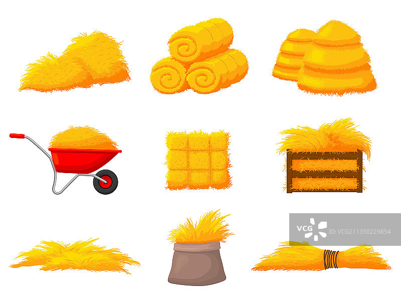 干草堆收割干草堆稻草天然干草图片素材