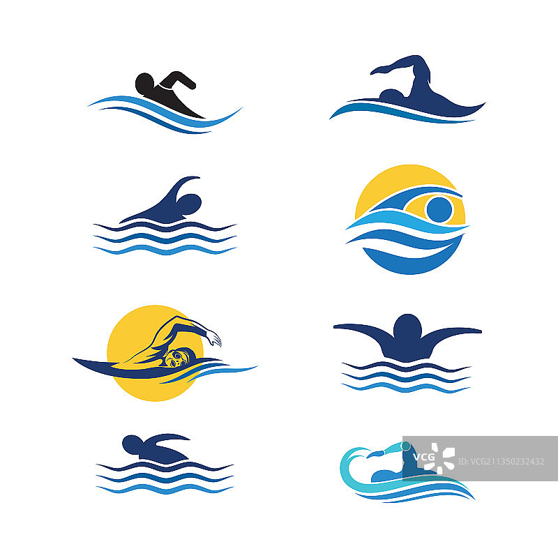 游泳运动图标设计图片素材