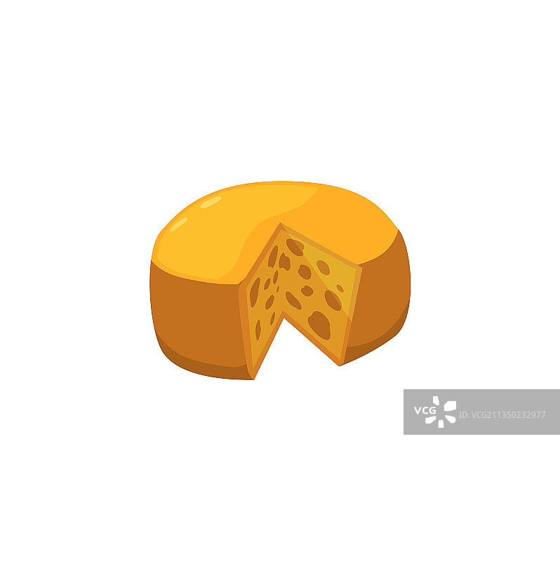 切开的圆形荷兰硬质奶酪图片素材
