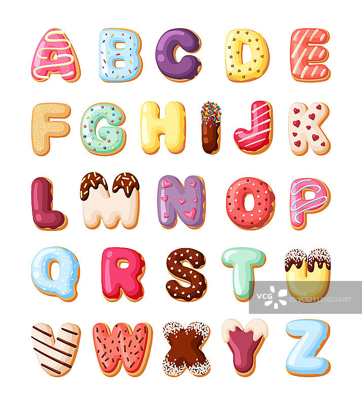 糖果甜点字母表图片素材