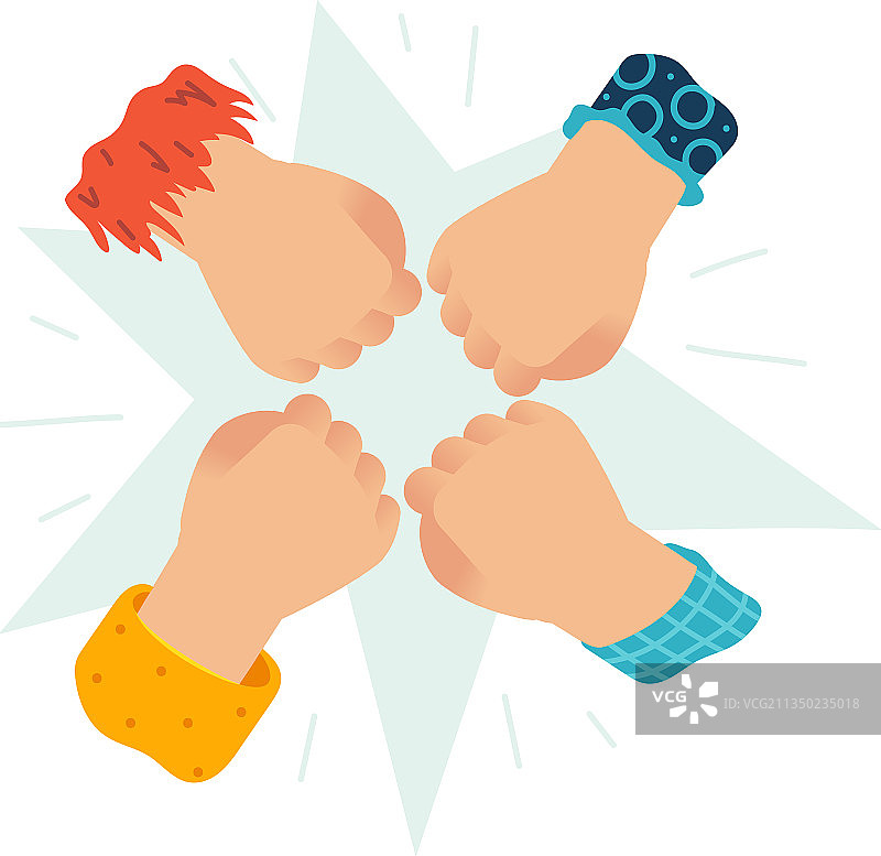 友谊与兄弟情谊概念：人们敲击图片素材