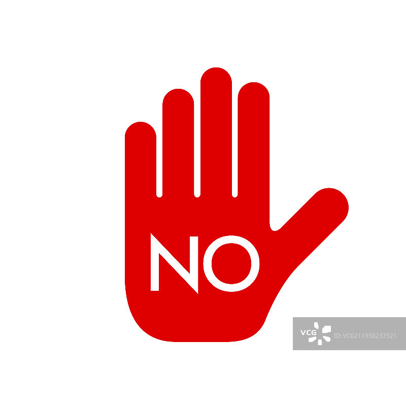 红色禁止标志停止手势图标图片素材