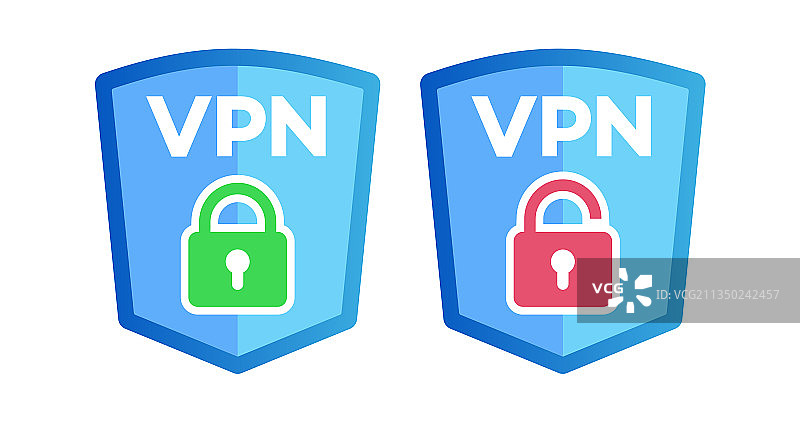 盾牌VPN  WiFi图标扁平设计图片素材