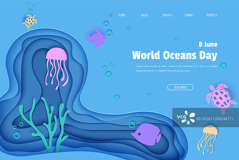 纸艺风格网页设计模板图片素材