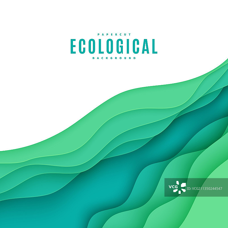 剪纸风格抽象绿色方块背景图片素材