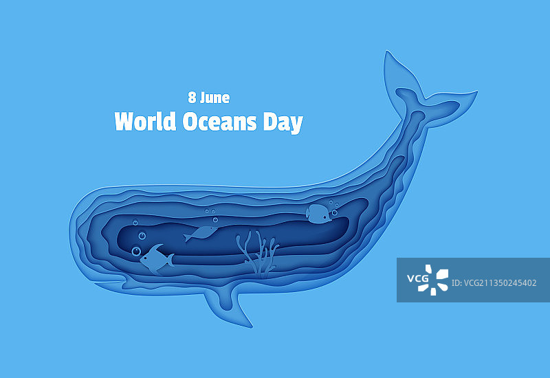 纸质的抹香鲸剪影图片素材