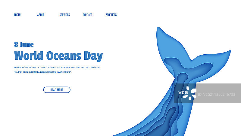 世界海洋日6月8日网页设计模板图片素材