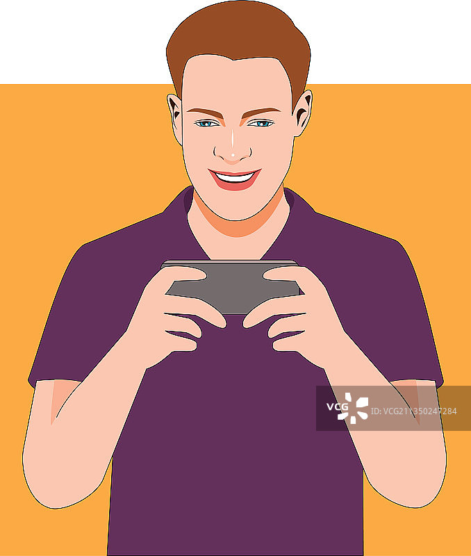 男子用手机玩游戏图片素材