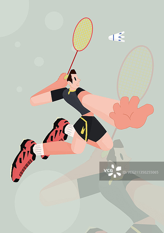 羽毛球插画图片素材