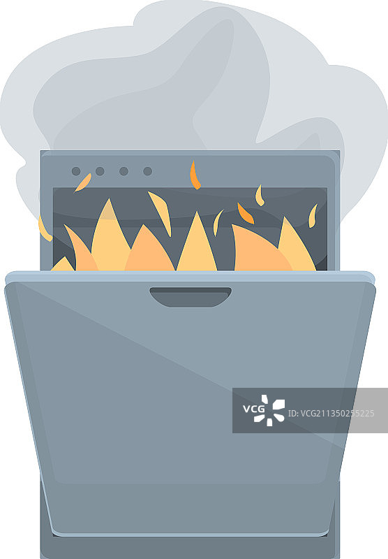 厨房洗碗机卡通图标图片素材