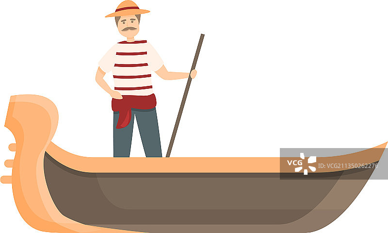 意大利贡多拉卡通威尼斯船只图标图片素材