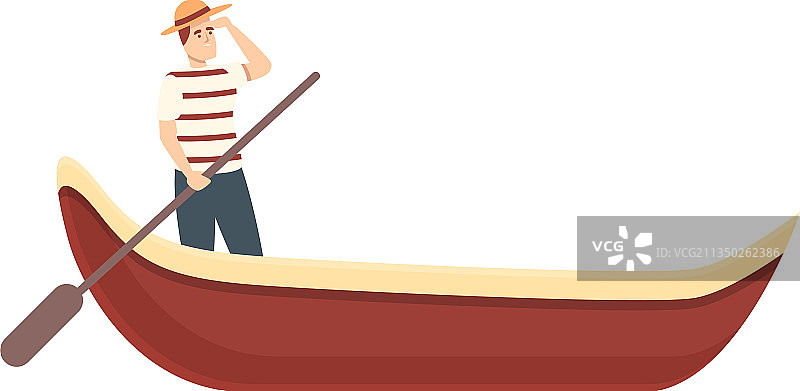 卡通威尼斯贡多拉旅游图片素材