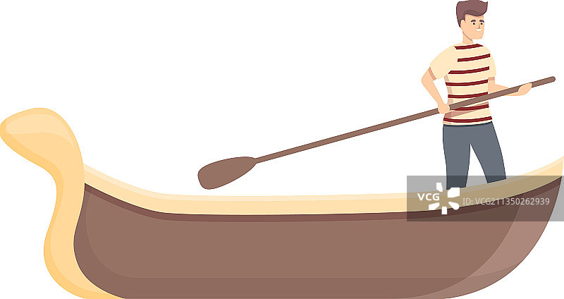 贡多拉游船卡通图标，威尼斯图片素材