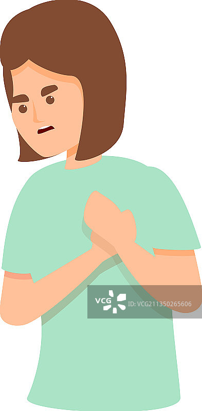 女孩心脏疼痛卡通图标图片素材