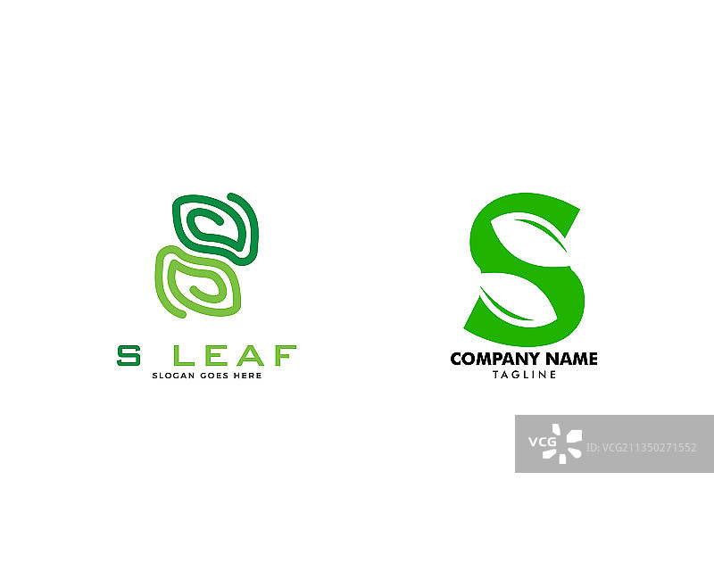 字母S与叶子logo设计合集图片素材
