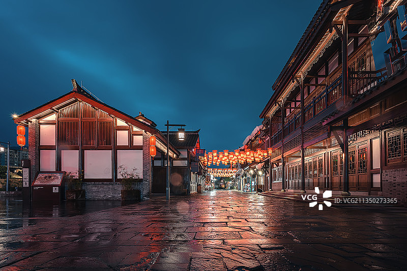重庆磁器口后街夜色图片素材