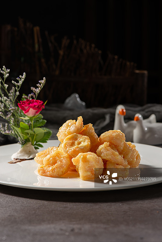 芥末芝士虾球图片素材