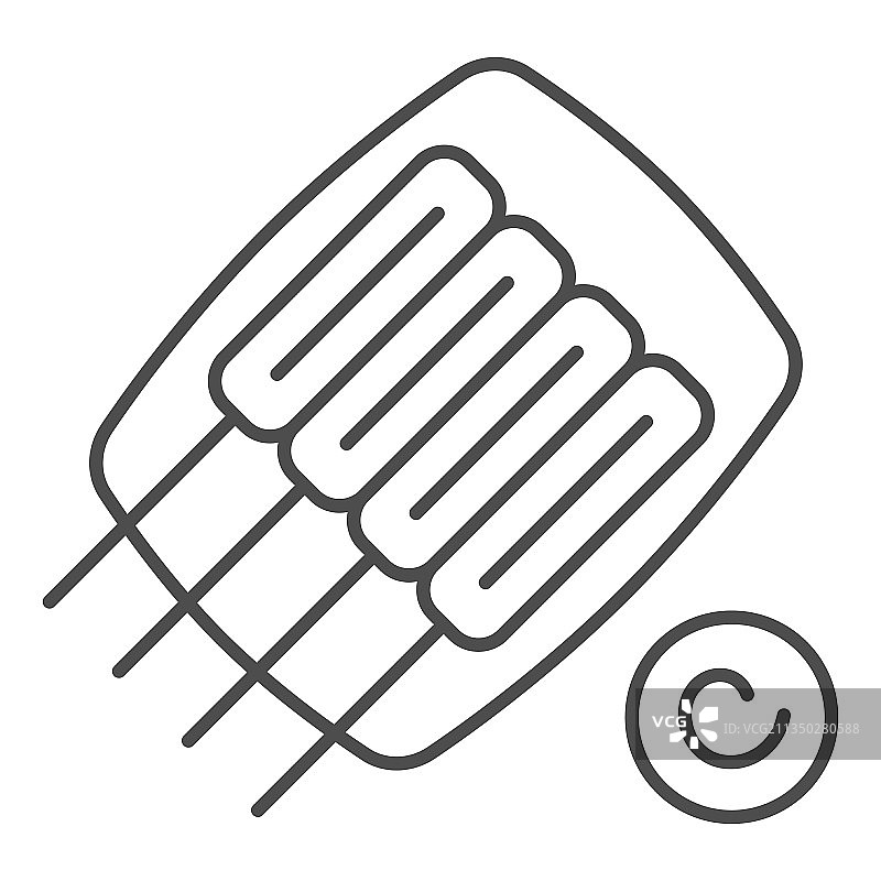 蔬菜鱼饼细线图标图片素材