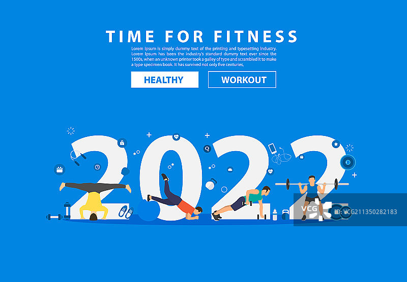 2022新年健身理念：男士锻炼图片素材