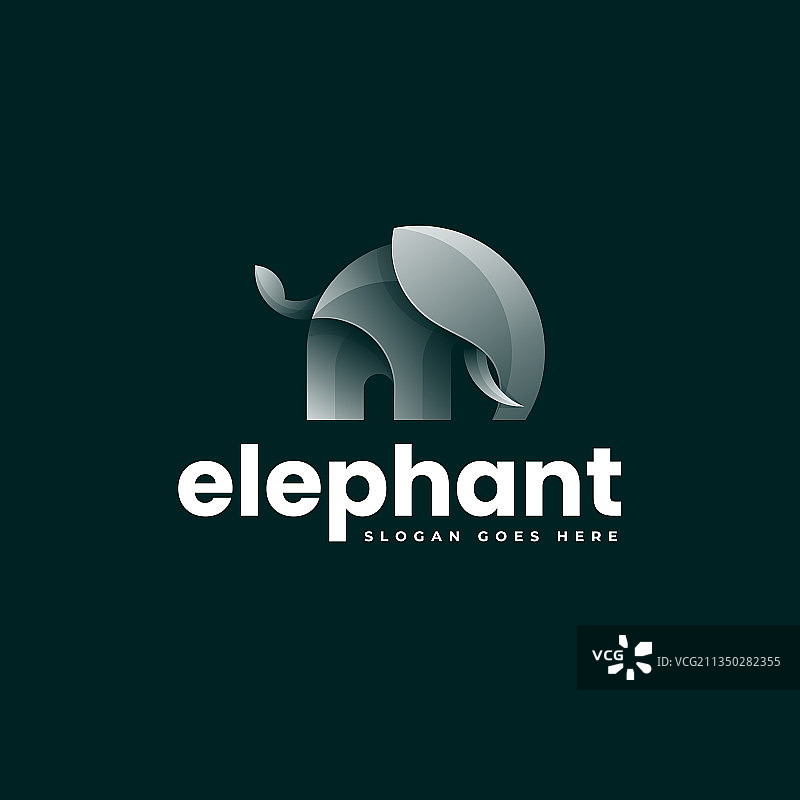 大象渐变彩色风格标志图片素材