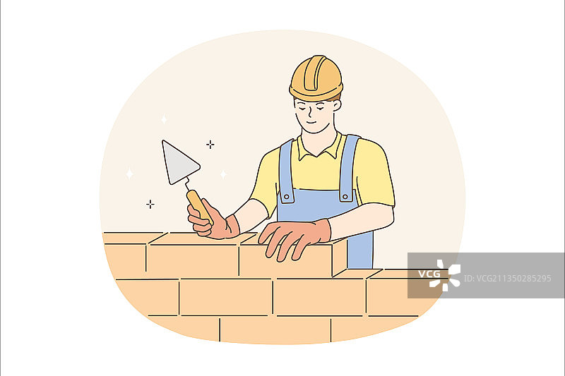 工作中的建筑工人概念图片素材