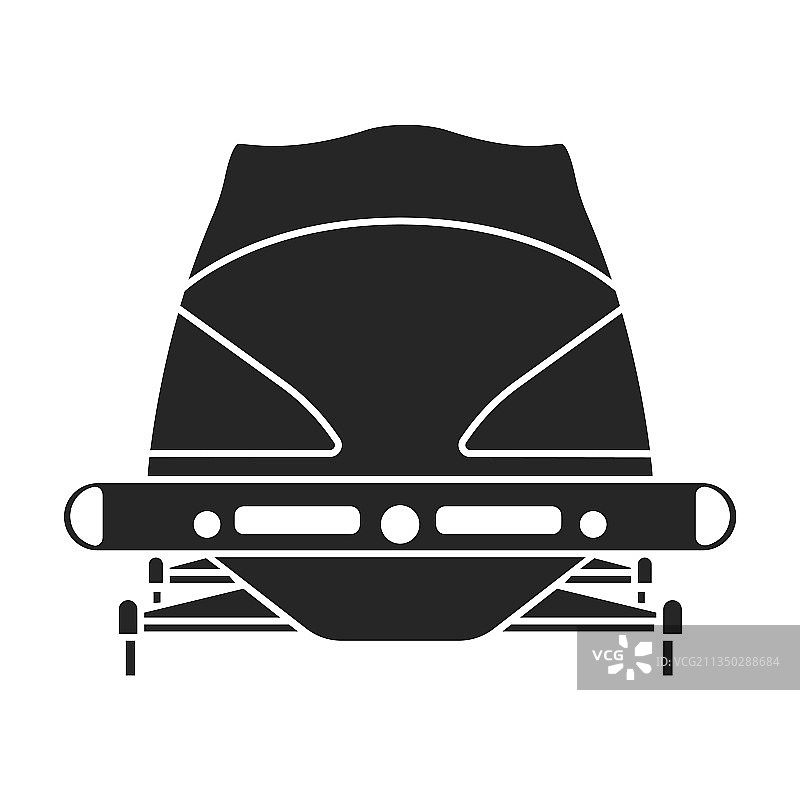 雪橇图标，黑色孤立图标图片素材
