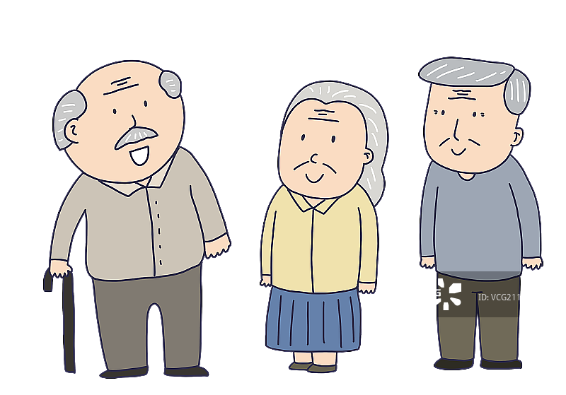 元素：老年人群图片素材