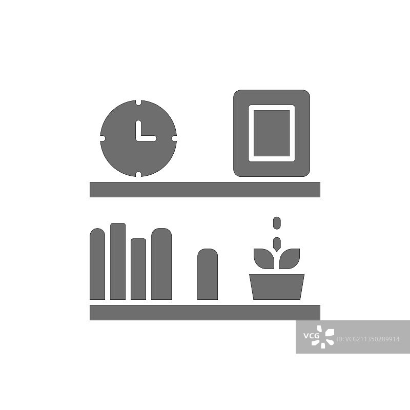 办公室书架灰色图标图片素材