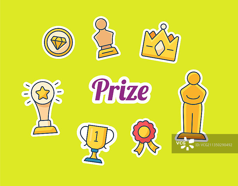 奖章图标文字排版设计图片素材