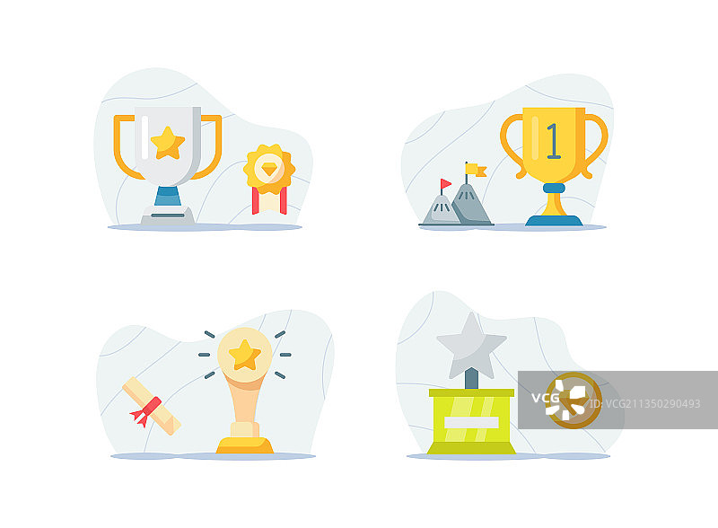 优胜者荣誉证书奖杯图片素材