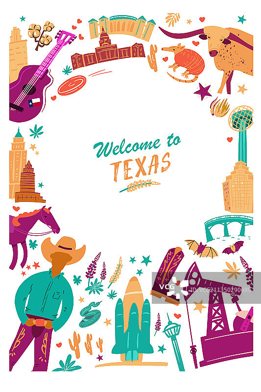 德州海报：传统符号图标集图片素材