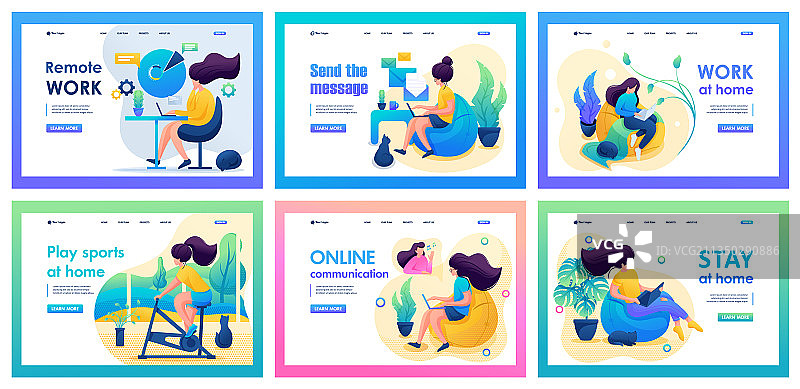 自我隔离主题着陆页合集图片素材