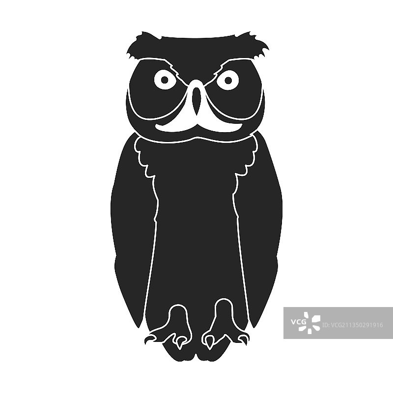 猫头鹰鸟类黑色图标图片素材