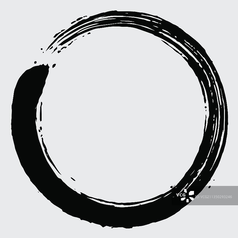 黑色圆相禅宗圆圈画笔图标图片素材