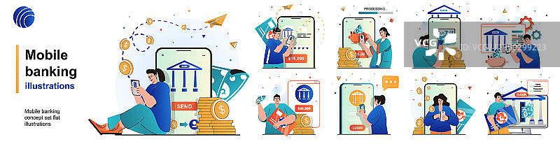 用于服务支付的手机银行隔离设置图片素材