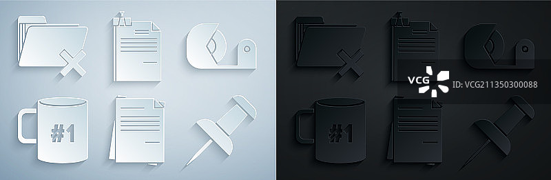 文件透明胶带咖啡杯图片素材