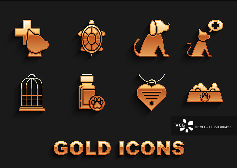 宠物狗药品瓶与宠物诊所标志图片素材