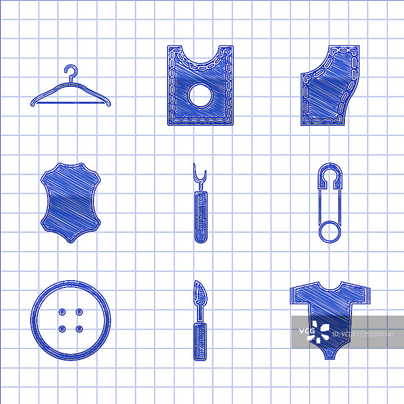 婴儿服装裁剪工具经典合集图片素材