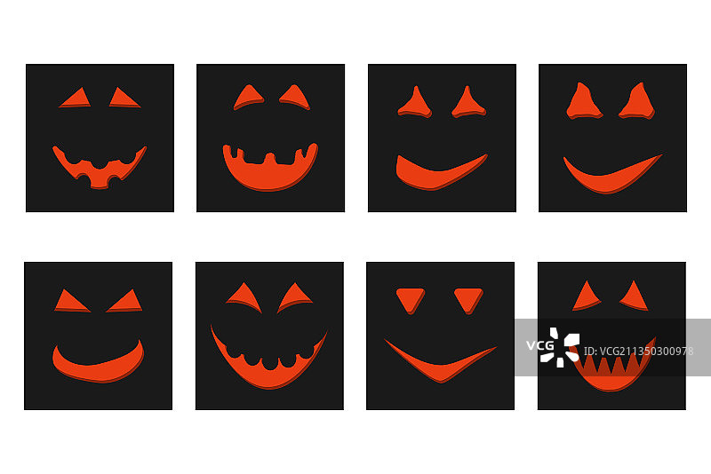 黑色背景上的万圣节南瓜灯图片素材